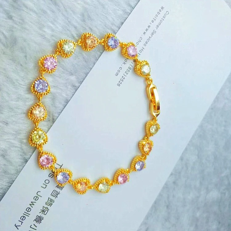 Gold Micro Inlaid Gemstone Bra