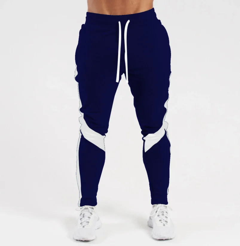 

2020 High quality Winter New Style Stitching Loose Slim Warm Feet Pants Gym Men Trousers Fitness Jogger Comfortable, As picture