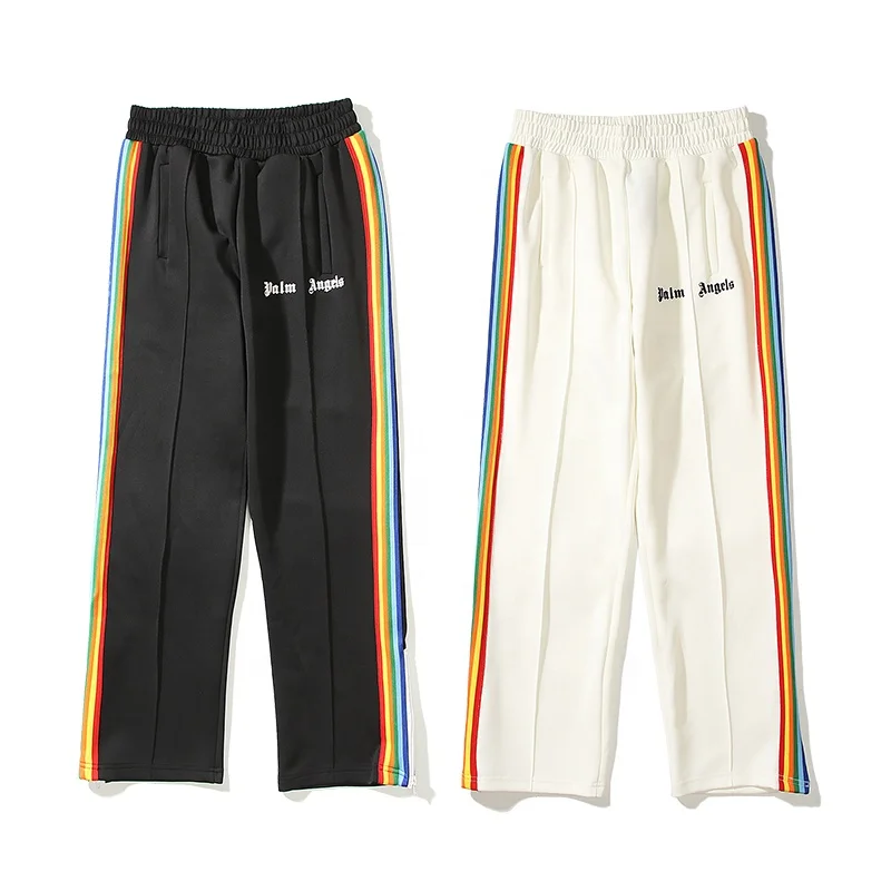 

2021 new style palm angel Wholesale rainbow ribbon Sweatpants palm angel pants sports boys pants&trousers