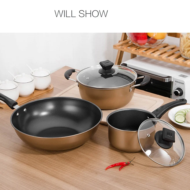 

Wholesale Cooking Pot Set Cookware Sets Nonstick Cookware Set Kitchen, Golded