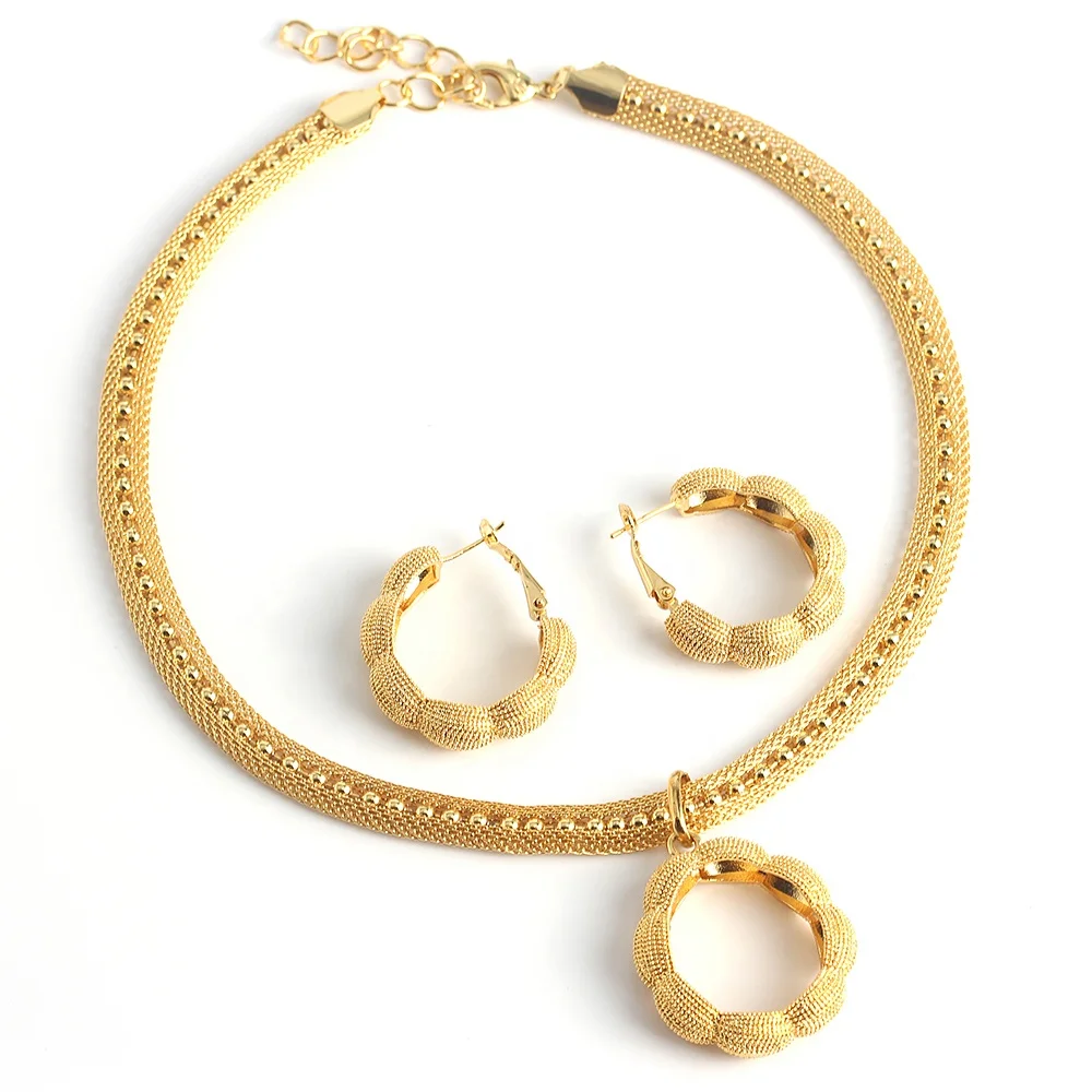 

Fashion Trendy Earrings Necklaces Bridal Jewelry Sets Gift Dress african women arabic cz wedding jewelry sets