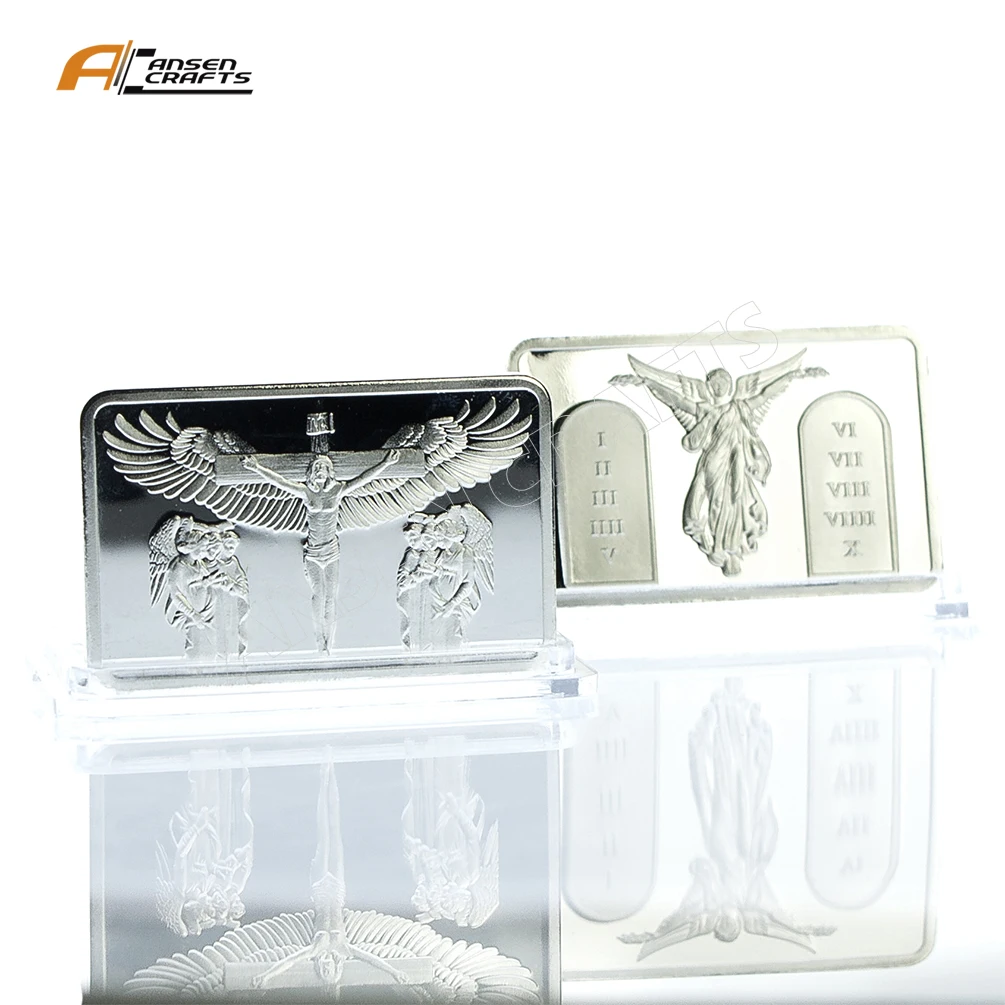 

High Quality Christian Jesus Metal Silver Bars with Plastic Case for Collectible