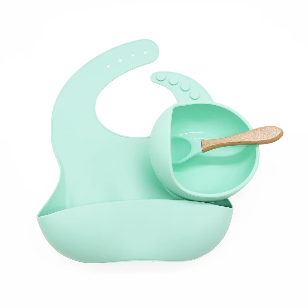

Wholesale baby feeding bowl with spoon placemat baby bowls silicone, 6 colors