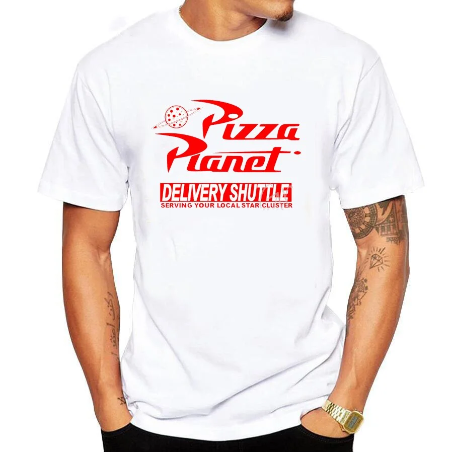 

Wholesale Funny Pizza Planet Humor Summer T Shirt Red Edge Men T Shirt Casual Tops O-neck Hipster Tumblr Streetwear Male Tees, Multi color optional