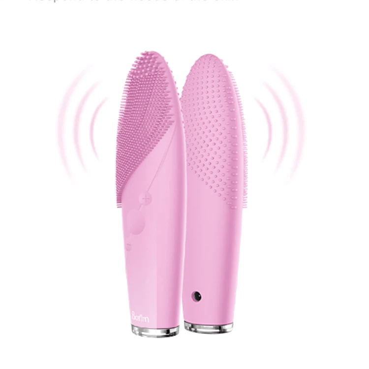 

2021 Summer Mini Green Ipx7 Waterproof Rechargeable Face Pore Deep Electric Silicone Ultrasonic Facial Cleansing Brush, Red/purple/blue
