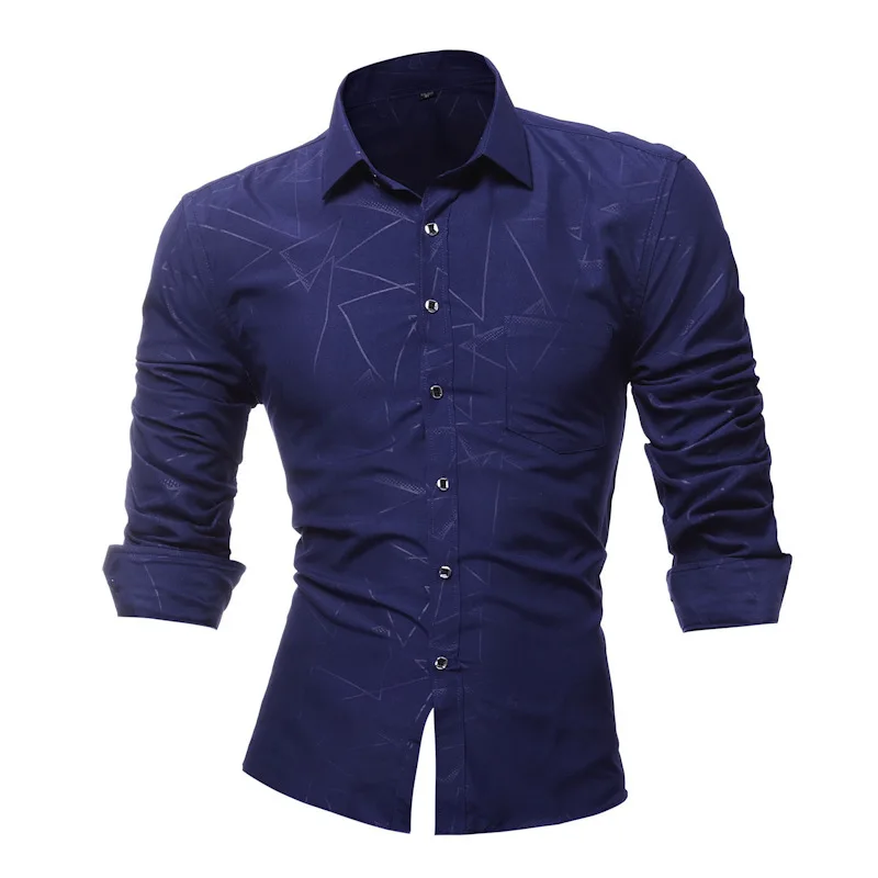 

Summer fashion men's shirt personality casual solid color men's long-sleeved shirt