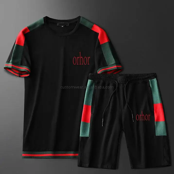 

Custom Sublimation printed men's t shirts & shorts 2 peice shorts set, Customized cmyk color