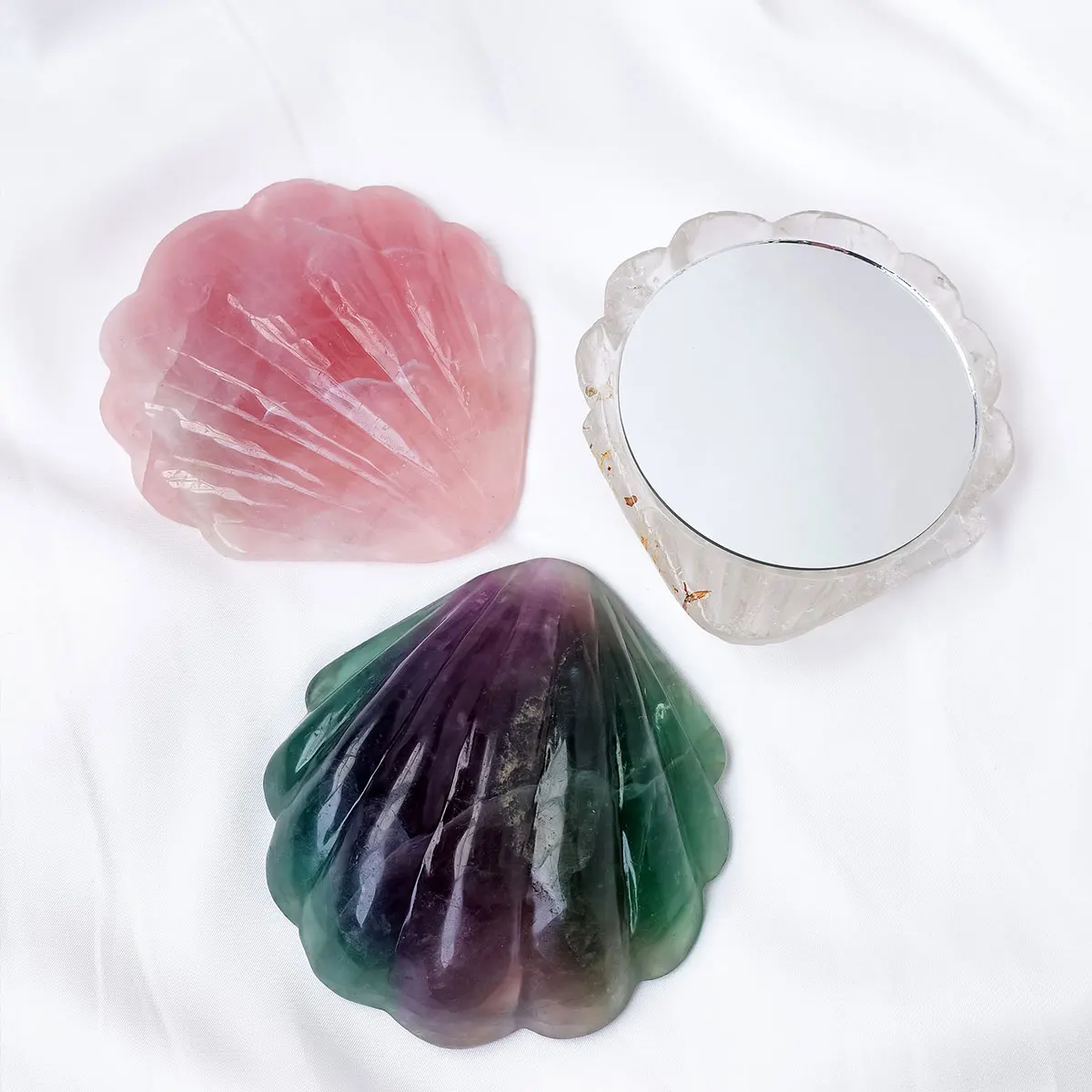 

Wholesale natural Healing Crystal Magic Mirror cosplay Shell Crystal mirror decoration gift