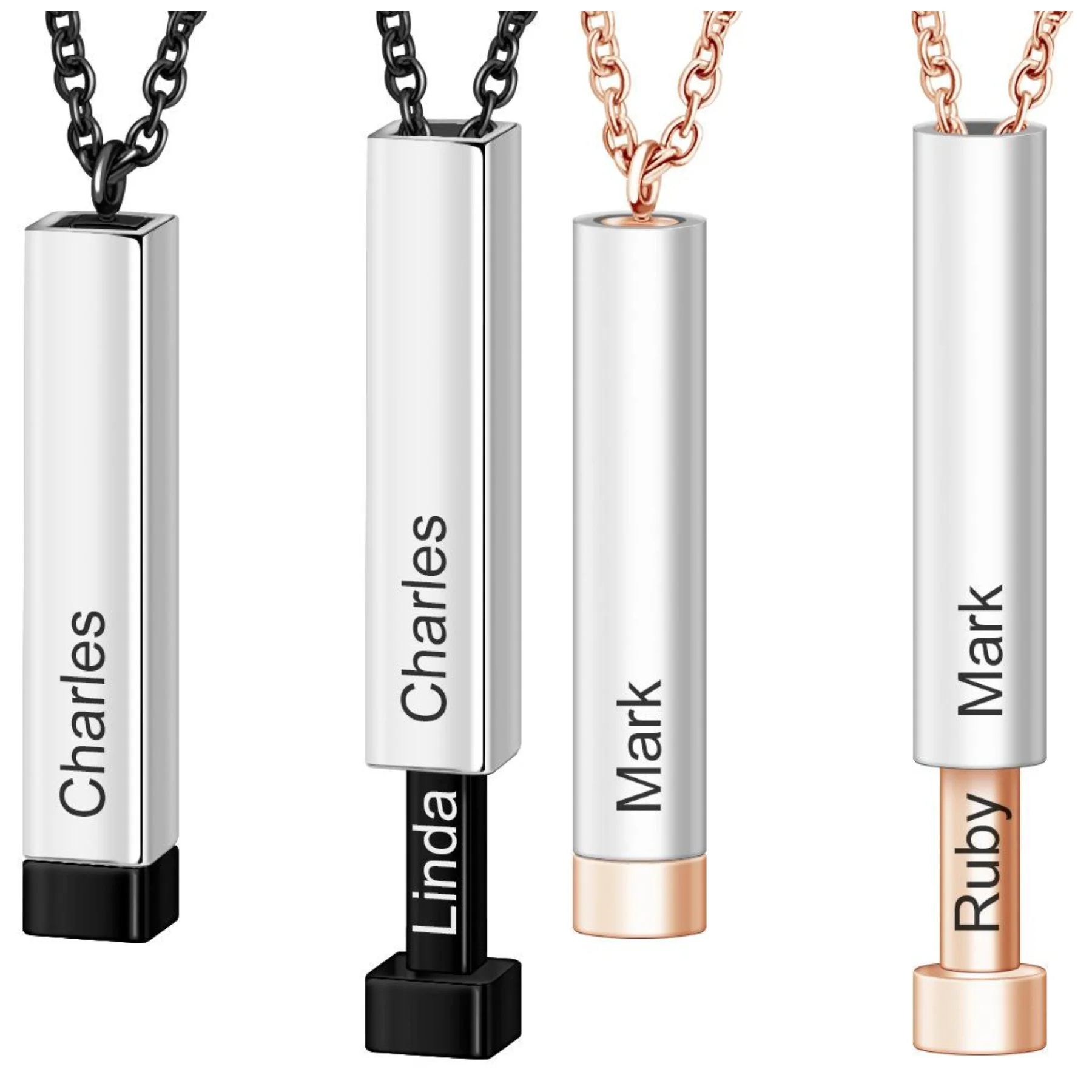 

Energinox Stainless Steel Couple Jewelry Name Logo Custom Pendant Necklace