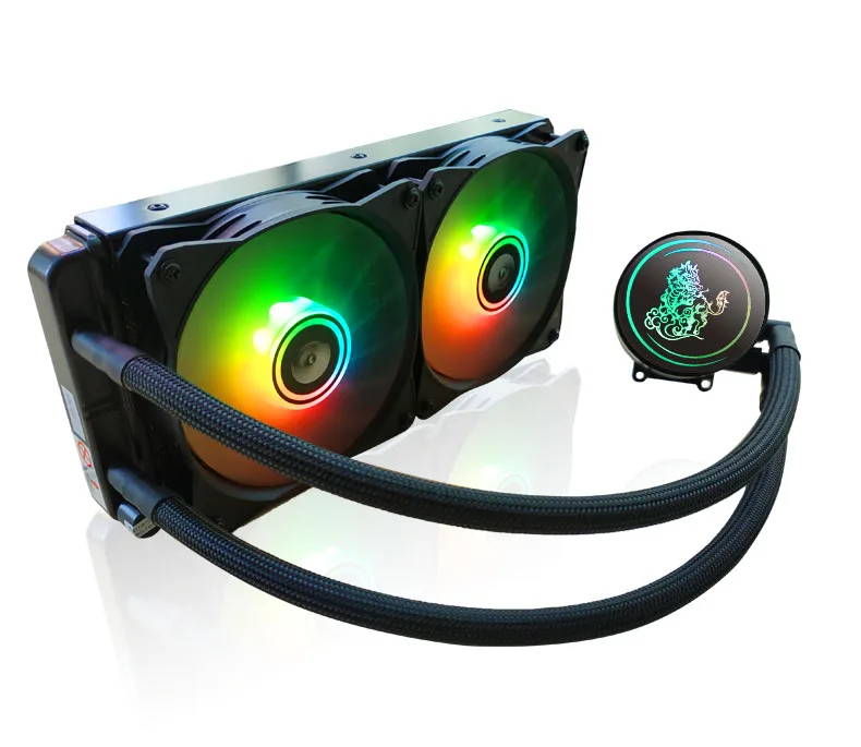 High Performance 2 Dual Fan Cpu Water Cooling System Argb Dc Fan Liquid