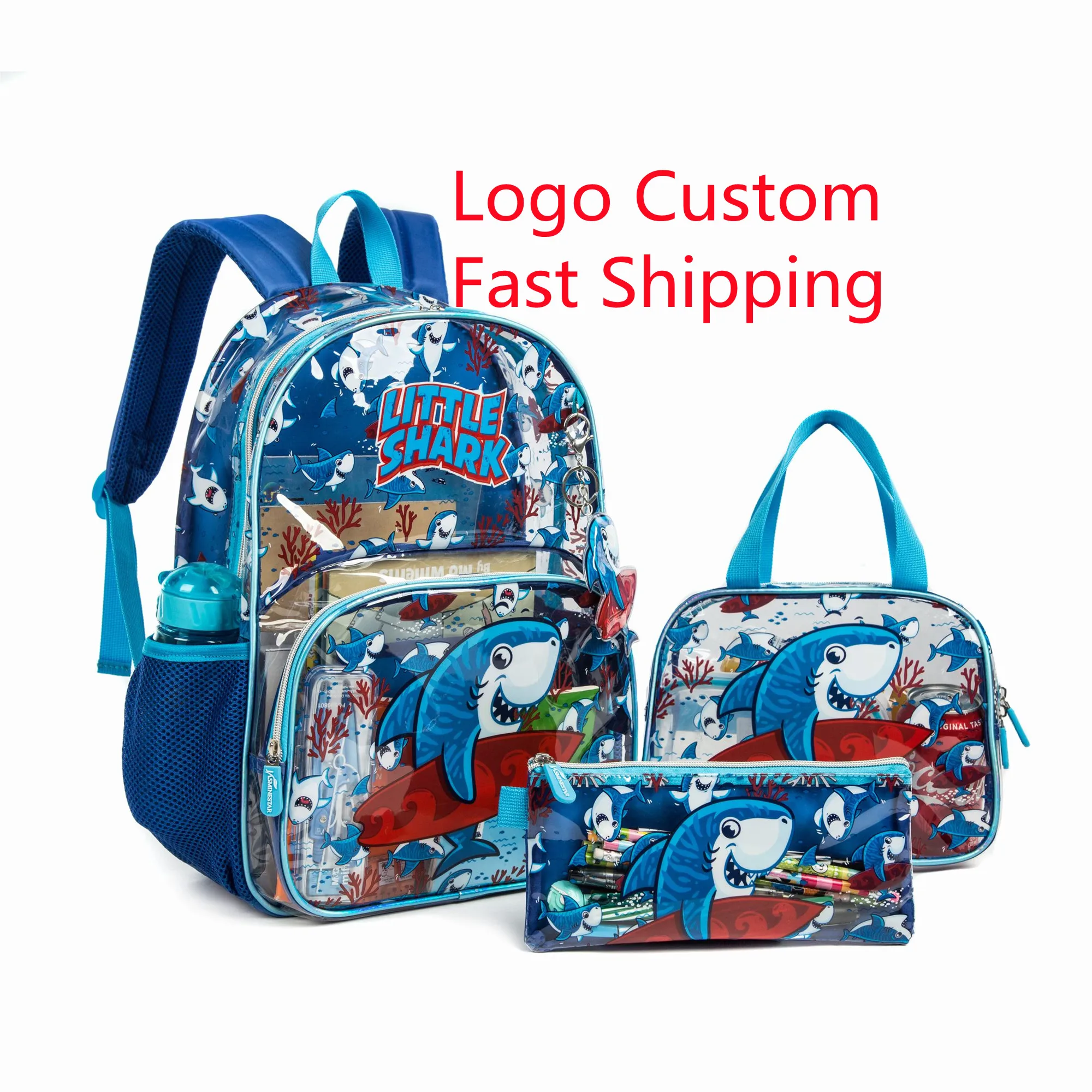 

2022 School Backpack Animal Print School Bags ODM/OEM Kids Lunch Bag Set Custom Logo Kids Bag Set, Picture