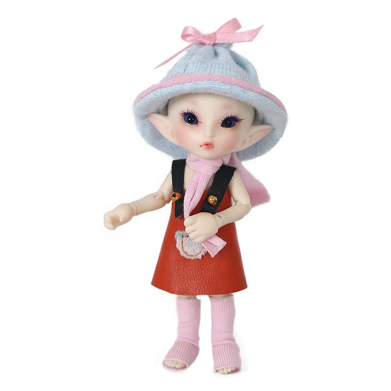 

FreeShipping Fairyland FL Realpuki Roro Doll BJD  Pink Smile Elves Toys Tiny Resin Jointed Dolls, Natural skin