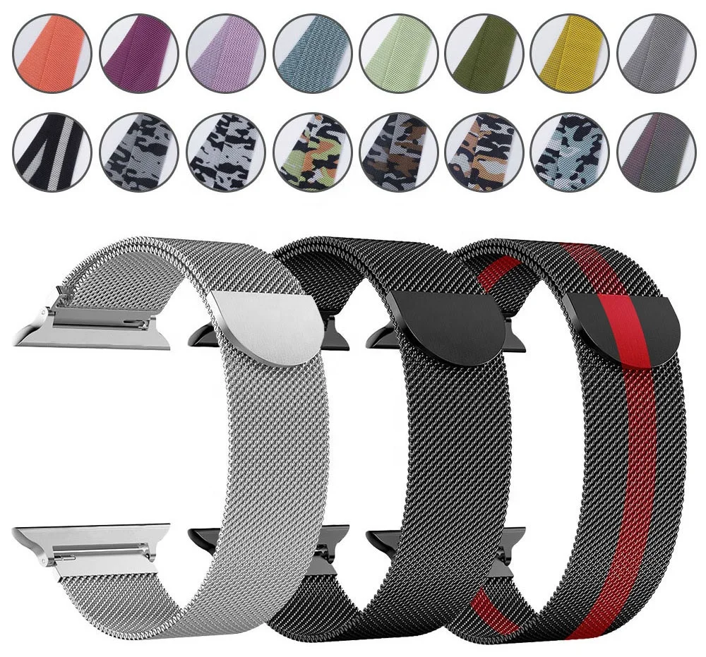 

Strap Replacement Stainless Steel Sport Loop Wristbands or HW22plus Watch Band 38/40mm 42/44mm For T500 Series 6, 33 colors available