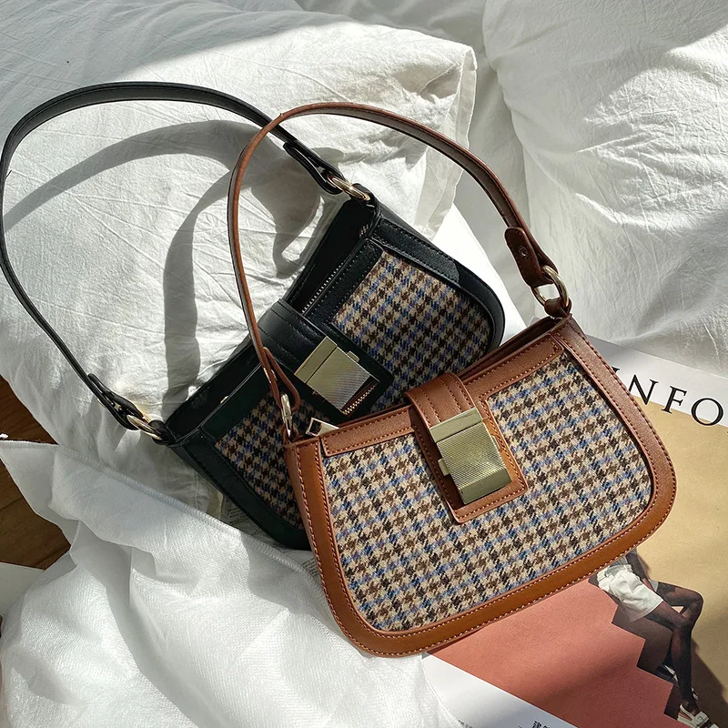 

Autumn winter new fashion splicing female hand bag small square handbag individual creativity single shoulder crossbody bag INS