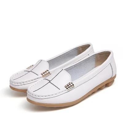 

Wholesale Anti Slip Women White Leather Moccasin Shoes Hospital Nurse Shoes, 3 colors