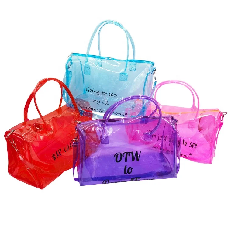 

2021 clear duffle bag transparent sports clear pvc duffle bag pvc travel bag, As per your request