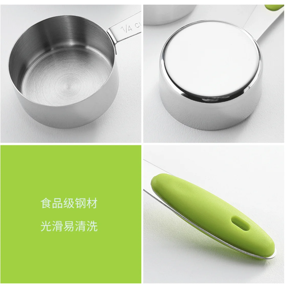 
9 Piece stainless steel measure cups Set with Silicone handle- Home Kitchen Gadget, Tool & Utensils for Cooking 