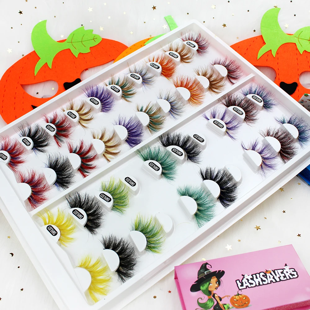 

Wholesale Full Strip Lashes Halloween Promotion Custom Lash box Packaging Free Shipping