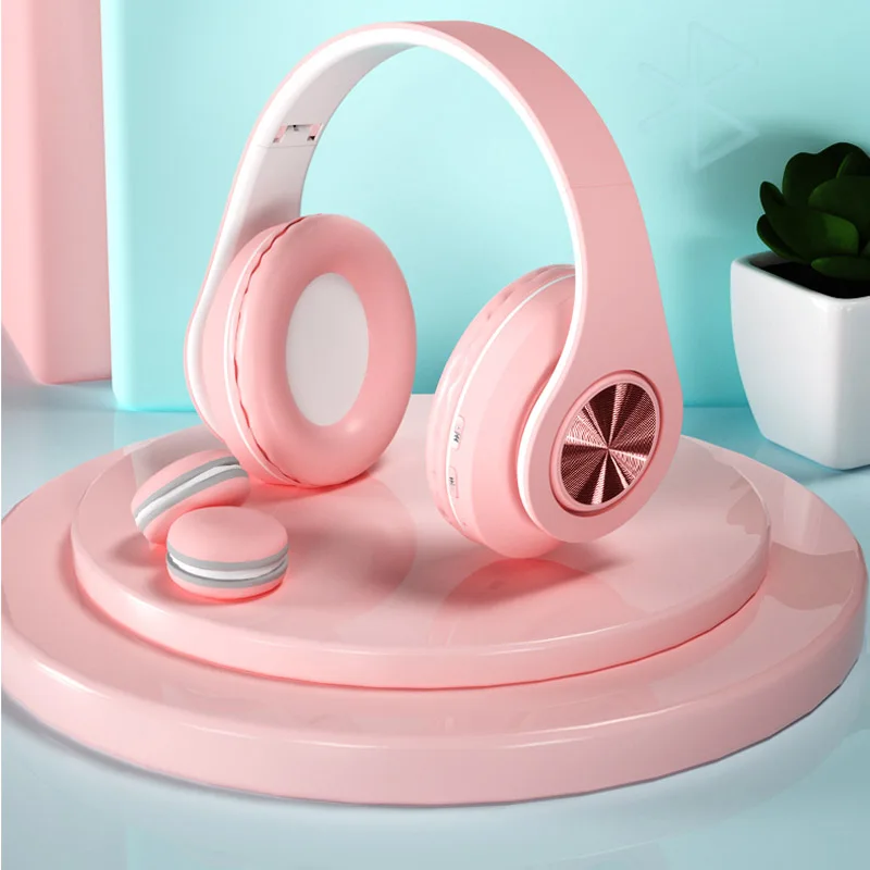 

New Wireless Headset blue tooth 5.0 Foldable RGB Headphone Noise Cancelling Headband Headset For Sport
