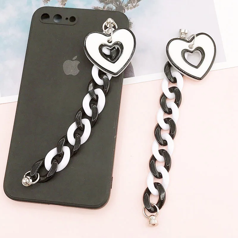 

Chain For Phone Case Funny Fruit Charm Beads Pearl Phone Strap Women Telephone Jewelry Mobile Chains Heishi Lanyard, Mixed color