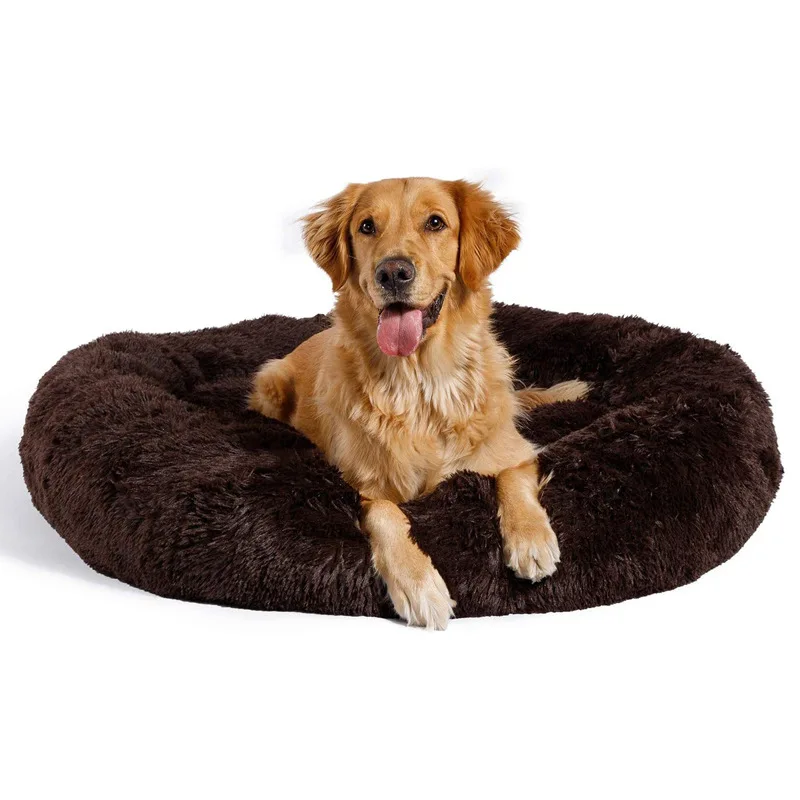 

40cm XS Small Custom Cute Cozy Premium Plush Calming Designer Washable Luxury Round Soft Pet Cat Donut Dog Beds, Multiple colour