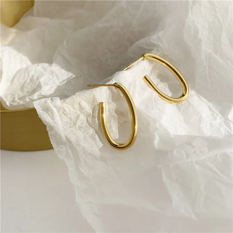 

Stainless Steel Jwellary 24k Dubai Gold Stud Earring Jewelry Women Filigree Irregular Hoop Earrings