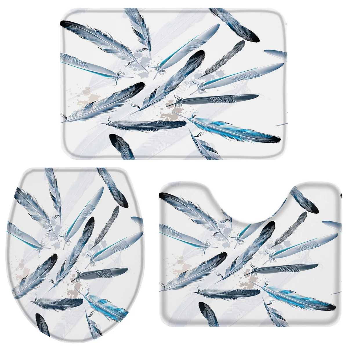 

New release 3 pcs high quality Elegantly designed feather bathroom set for hotel