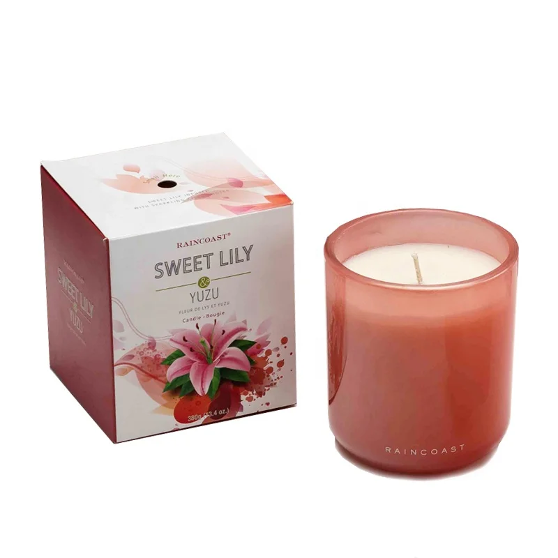 Wholesale 380g big private label scented candles Candy-colored glass tealight luxury candle jars