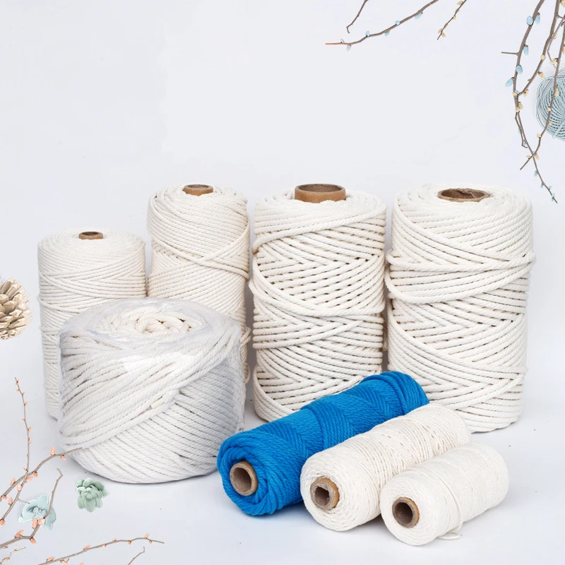 

High quality Natural bulk cotton macrame cord 2 - 10 mm cotton rope, Natural white