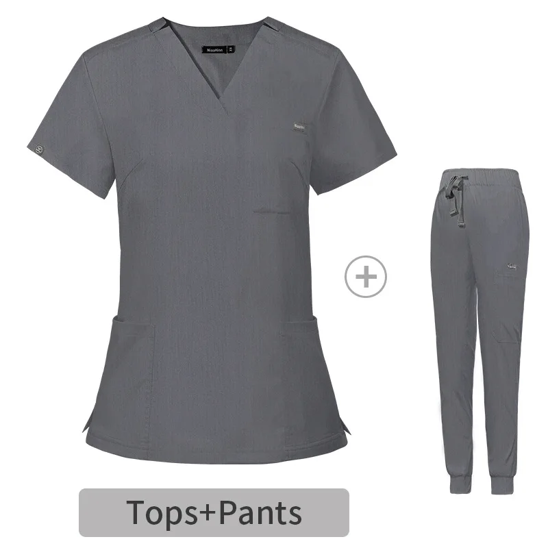 72% Polyester 22% Rayon 6% Spandex Jogger Pant Dry Fashion Nursing Hospital Uniform Scrubs Suit Short Sleeve Scrub Uniform Sets