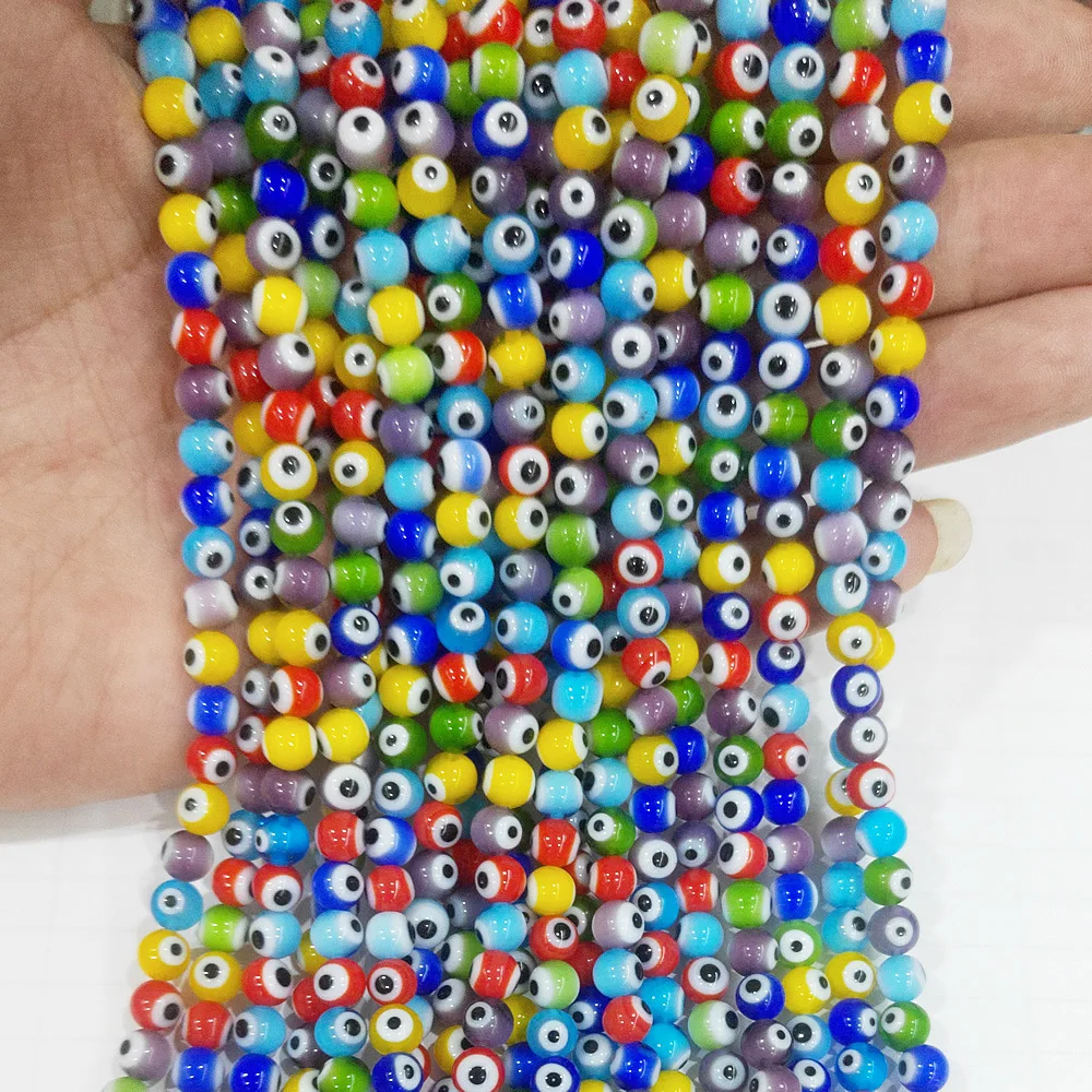 

Colorful thousand flowers glaze loose beads 6-12mm eyes round beads glaze handmade DIY necklace bracelet jewelry accessories, Mix color