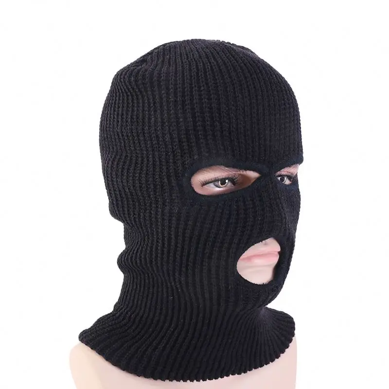 

Hot Windproof Beanies Full Face Cover driving Three 3 Hole Balaclava Knit Hat Winter Ski Cycling Beanie Hat Scarf Warm hat