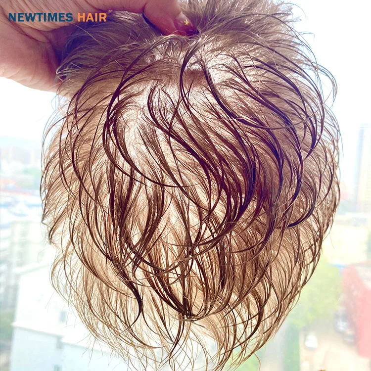 

newtimeshair ultra thin skin no knots human hair patch men toupee hair replacement