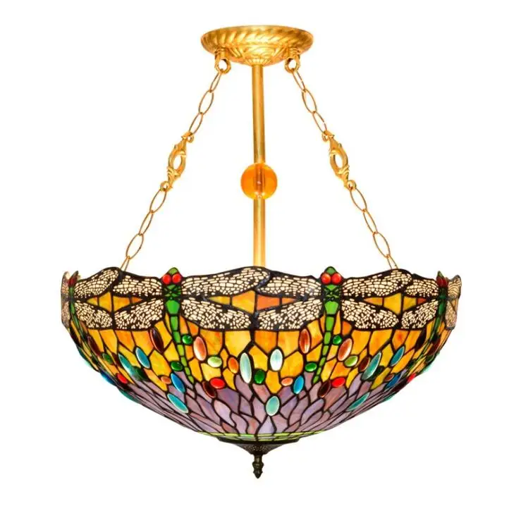 

Ceiling Fan Church Crystal Hanging Light French Retro Lighting Round Wedding Pendant Fixtures Ring Turkish Chain Chandelier, Stained glass