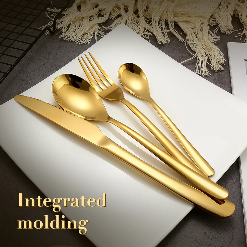 

Wholesale Cheap PVD Coating Cutlery Stainless Steel Bulk Gold Black Color Handle Flatware Set with Custom Logo, Silver, gold, rose gold, black, gold black, silver black