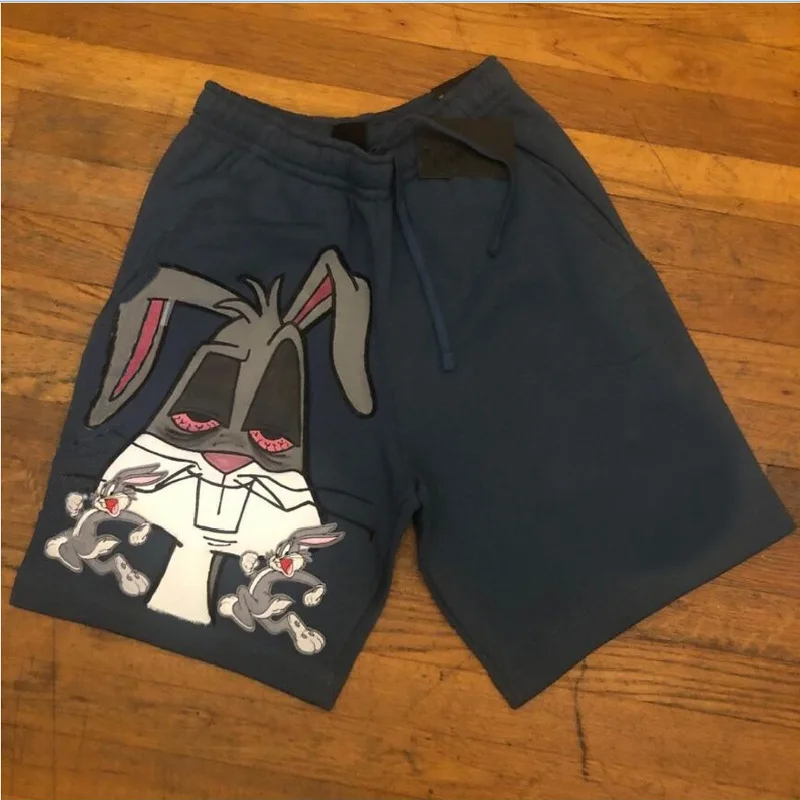 

2021 summer designer graphic shorts jogger cotton cartoon character print shorts drawstring for men