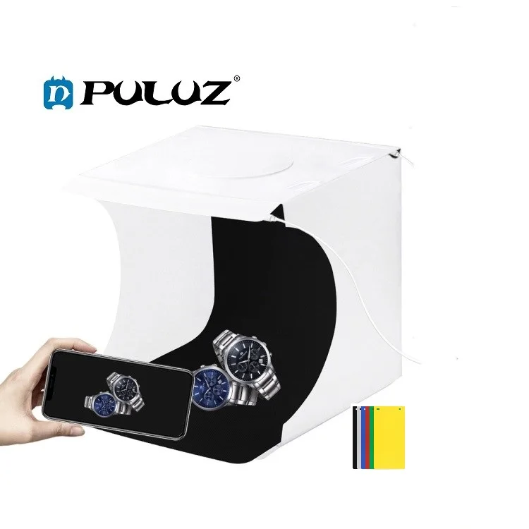 

Stock offer Puluz Hot Selling 20cm Photo Studio Accessories Light Box 6000/6500k 550lm One Led Mini Photography Softbox, 6 colors