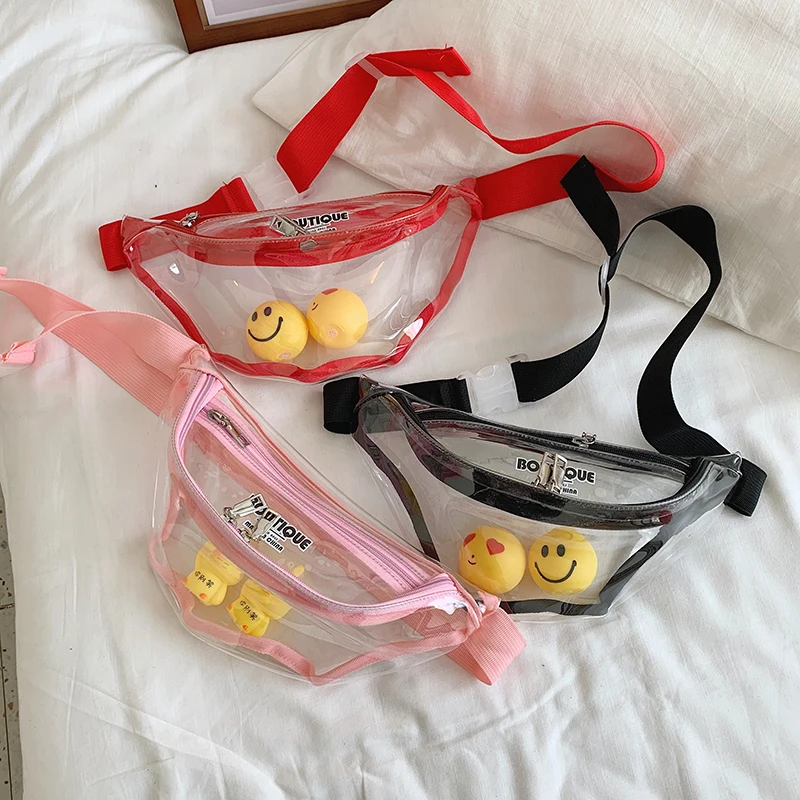 

Wholesale Fashion Style Summer Waterproof Clear Color Mini Pvc Waist Bag With Duck Toy Decoration