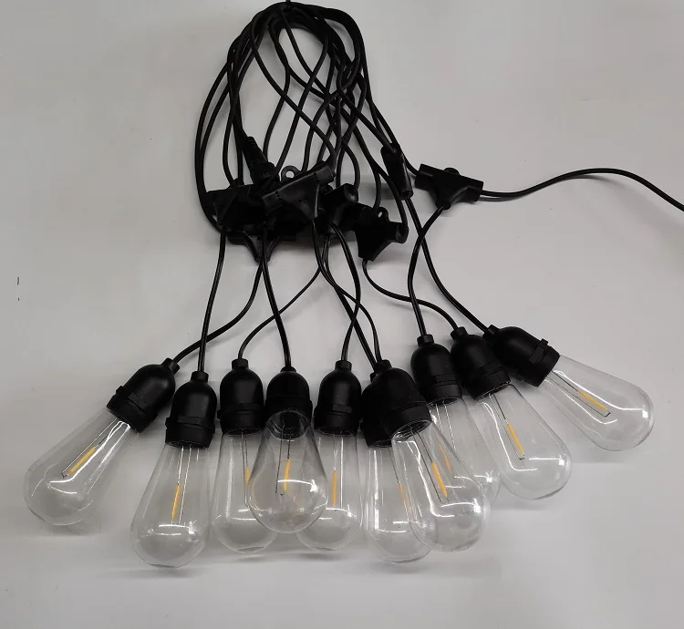 48FT connectable outdoor decoration S14 hanging patio string lights