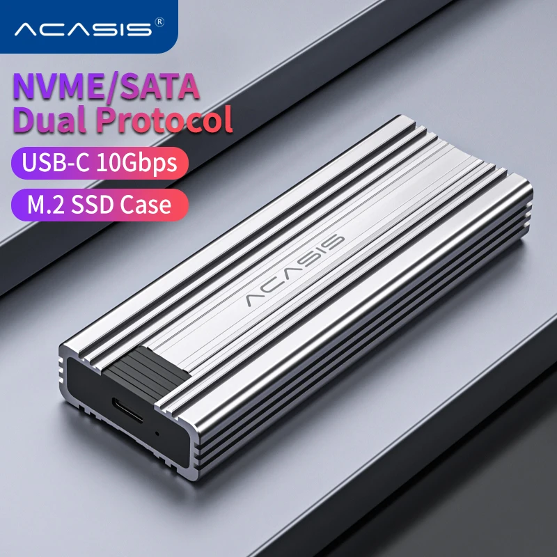 

ACASIS Wholesale Aluminium Alloy Daul Protocol M.2 NVME & SATA Hard Drives Enclosure For Computer Data Transfer