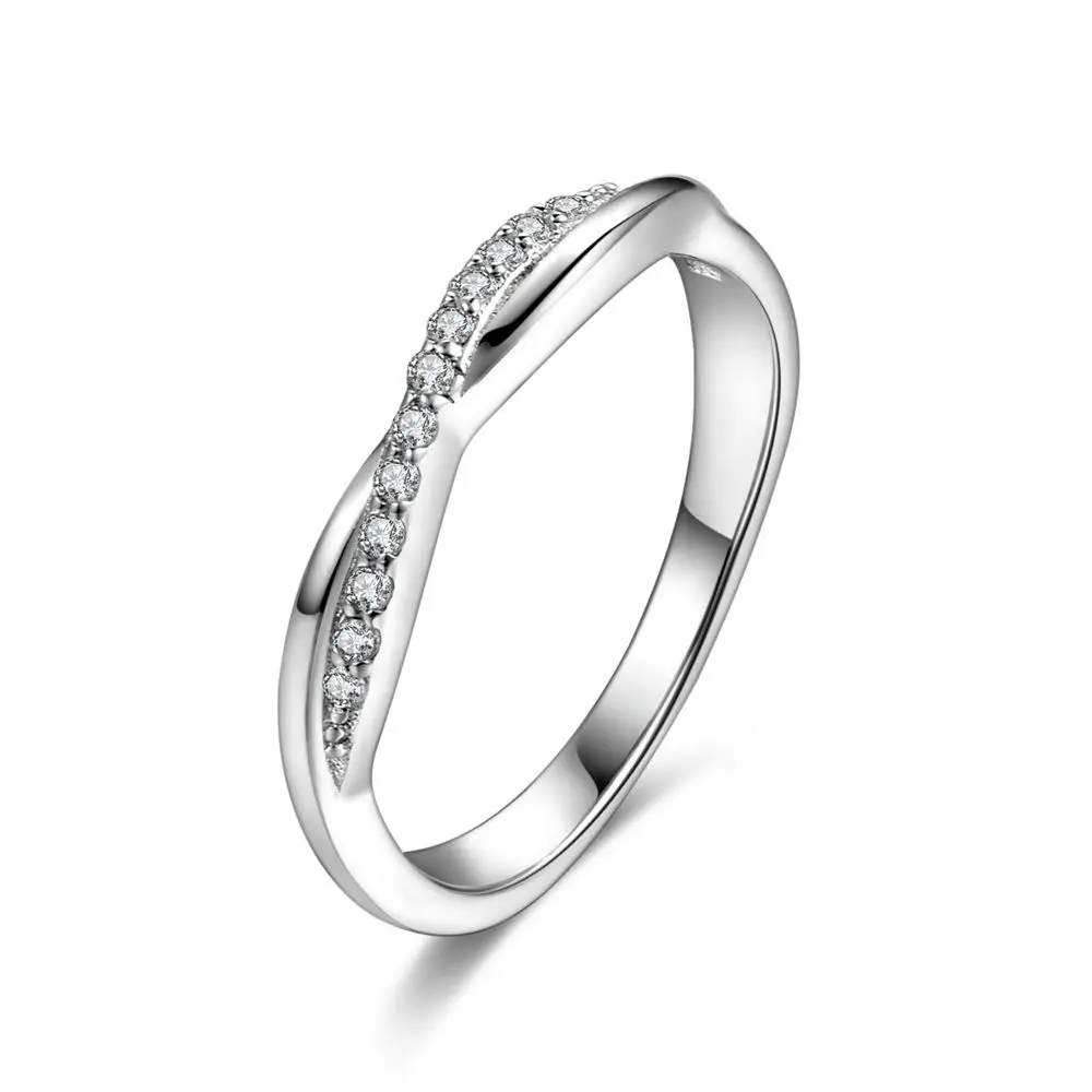 

Infinity Rings for Women 925 Sterling Silver Wedding Engagement Cubic Zirconia Ring Sizes 5, 6, 7, 8