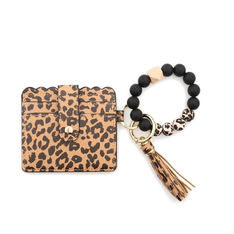 

Fashion Key Ring Bracelet Keychain Silicone Bead Bling Keychain Bracelet Wallet