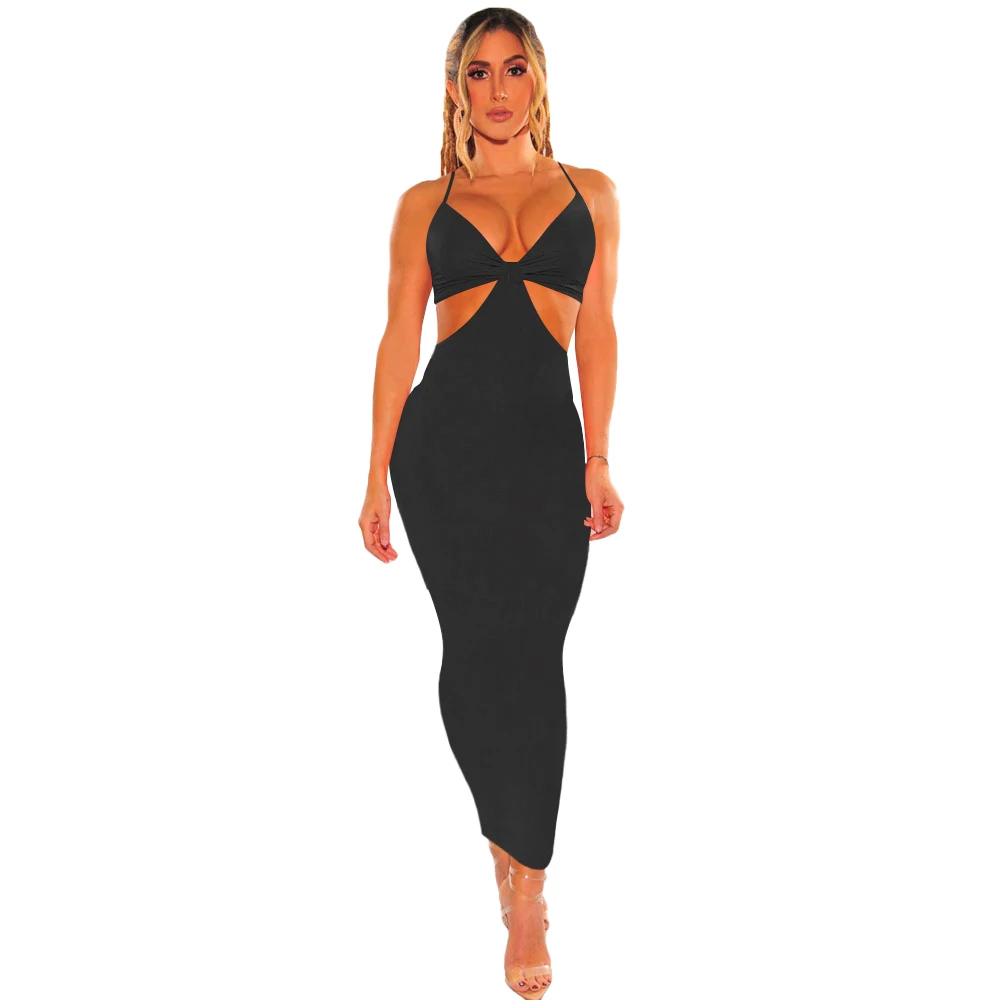 

Wholesale women Irregular Long Dress Halter Sexy Prom Bandage Nightclub Dresses