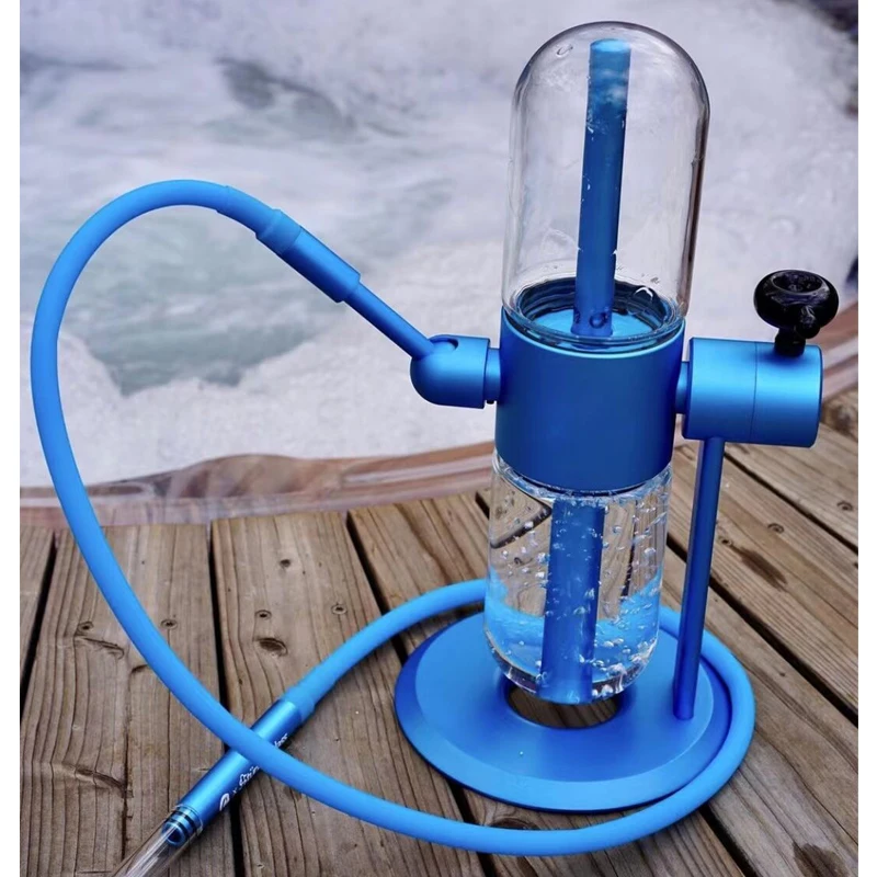 

Hot Selling Blue Gravity 360 Rotatable Multi Function Gravity Hookah Crystal Shisha Aluminum Glass Hookah, Mix colors