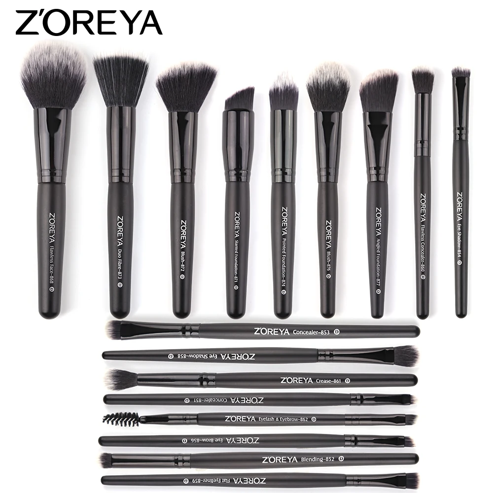 

OEM/ ODM Make up Brushes with Cosmetic Bag Popular 18 Pcs Synthetic Hair Accept Private Logo by Air / by Sea /by Express