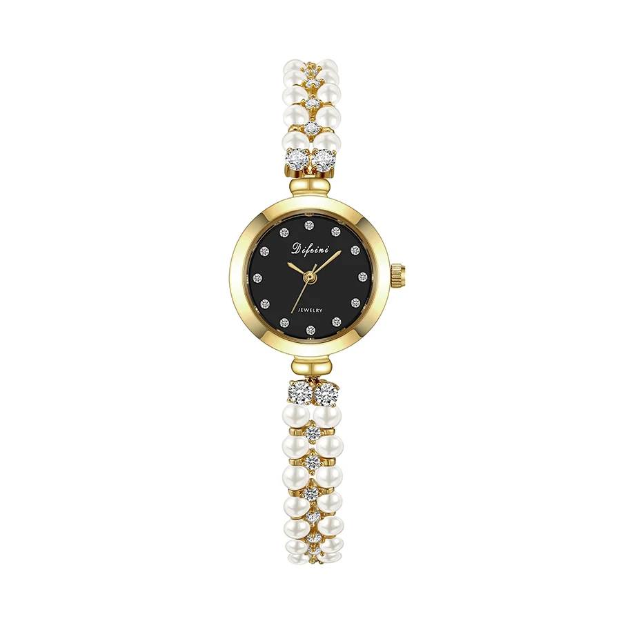 

xuping 14k gold plated Fashion diamond ladies luxury water ladies charm pearls watch