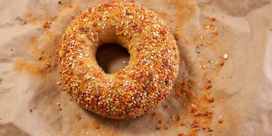 Spice rack with everything bagel seasoning