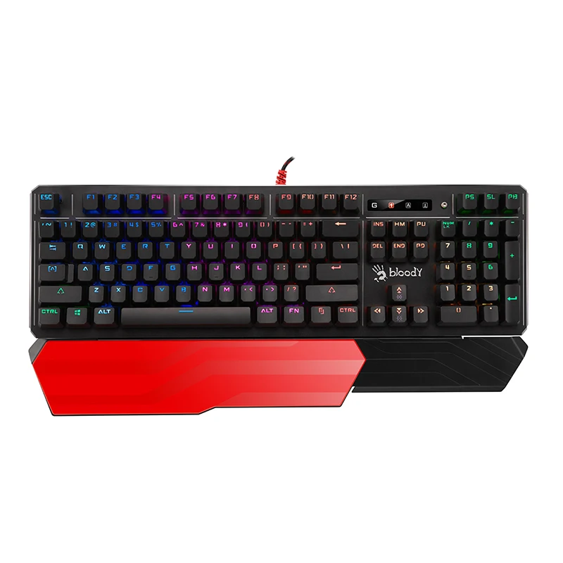 

A4TECH Bloody B975 Light hit RGB animated gaming keyboard led world's first Optical axis speed mechanical switch fingerboard, Black