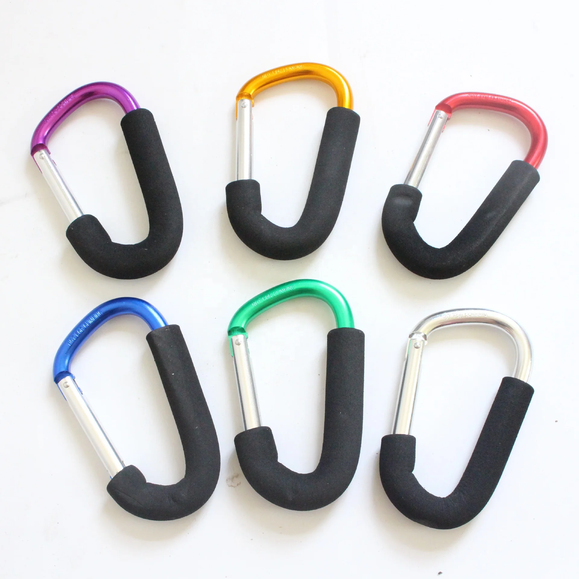 

Extra Large Carabiner Aluminum Alloy Stroller Accessories Black Big Hook