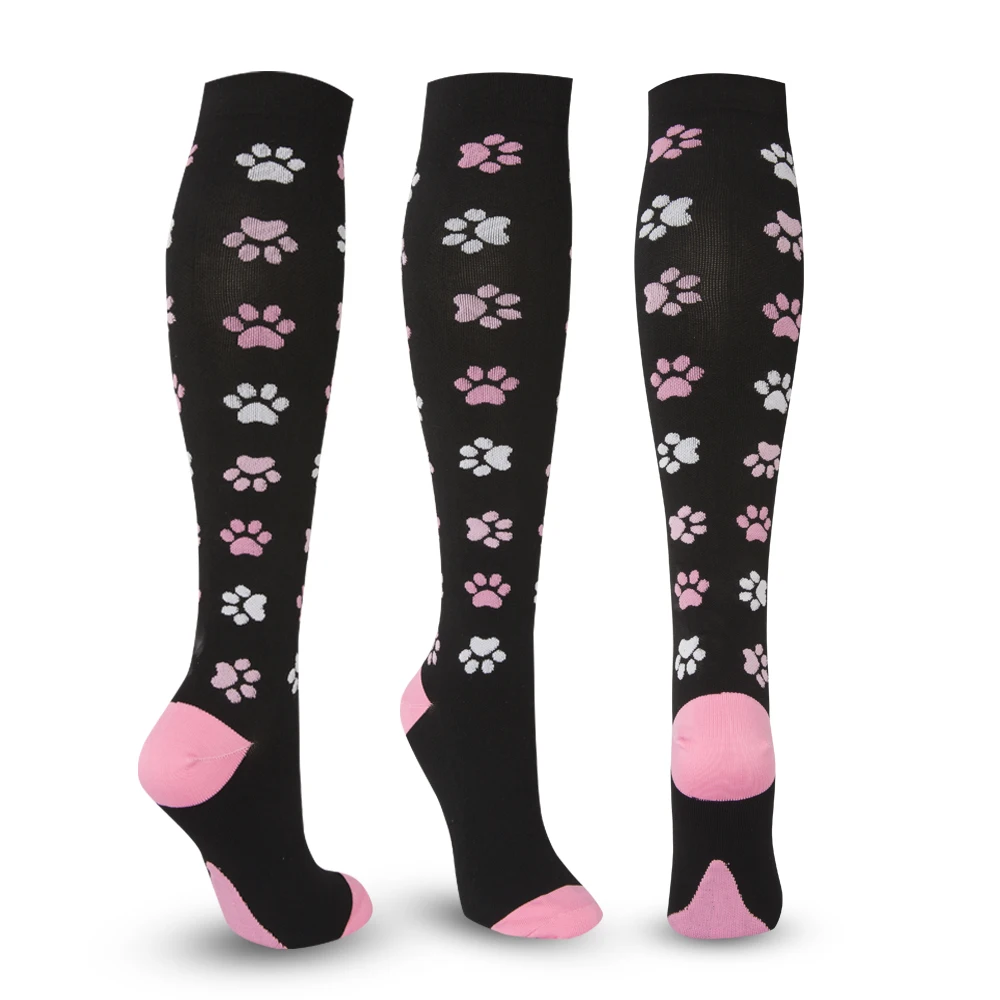 

Compression Socks 20-30mmhg Running socks flower knee socks